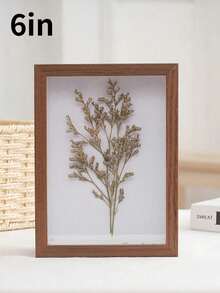 SHEIN 1 pieza Marco de madera rectangular clásico para póster, marco de madera grueso con exhibición de espécimen 3D hueco, adecuado para decoración de pared en la sala de estar