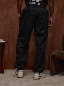 Musero Men Jersey Style Joggers Contrast Checked Detailing Elasticated Waistline & Cuffs Tracksuit Bottoms Only Sets Fall/SPRING SUMMER - Multicolor - View 4