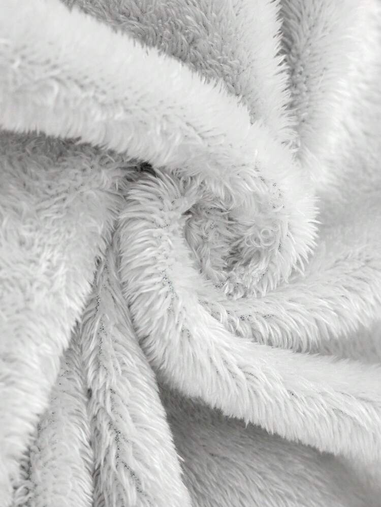 EMERY ROSE Mature Denim Women's Light-Colored V-Neck Sleeveless Denim Dress Thermal Denim  Loose Denim Dress New Autumn And Winter Fake Fur Warm Denim Dress - Blue - View 3