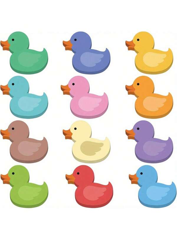 2/12 قطعة ملاحظات لاصقة على شكل بطة، دفاتر ملاحظات ملونة على شكل حيوانات لاصقة ذاتيًا، علامات ملاحظات بطة جميلة للمدرسة والمكتب والمنزل والقرطاسية، إكسسوارات حفلات، 30 ورقة لكل دفتر