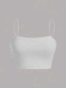 SHEIN EZwear 3 chiếc áo hai dây ngắn đa năng thường ngày, phù hợp cho mùa hè, ôm vừa vặn cho nữ - Nhiều màu - Xem 5