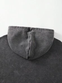 ROMWE MEN Street Life 男童印花水洗连帽衫