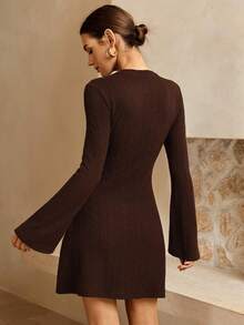 Lymera 女士优雅棕色小众设计感修身时尚上衣，适合秋冬女士新年圣诞节外出聚会通勤场合