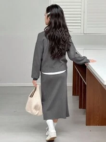 Dazy Kids 青少年女孩日常休闲毛衣套装