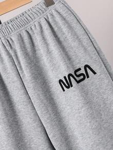 SHEIN 两件套青少年男孩灰色拉链连帽休闲运动服 - 灰色 - 查看 6