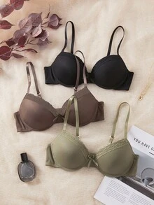 Snug Zone 3件套女士简约休闲聚拢文胸，无缝罩杯