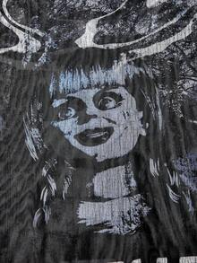 The Conjuring X ROMWE Horror Halloween Figure Graphic Mesh Sheer High Slit Dress - Multicolor - View 4