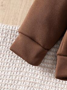 مجموعة ملابس كاجوال كورية الطراز لفتيات المراهقات، ملابس علوية بياقة بيضاء ذات لون أحادي وأكمام طويلة مقترنة بتنورة بني مطوية، طقم من قطعتين مناسب للخريف/الشتاء، العودة إلى المدرسة، أنيق وأنيق للارتداء اليومي، المدرسة، الخروج، الصور، الحفلات الخريفية - بني - مشاهدة 5