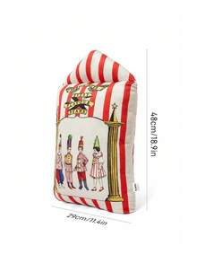 HARRY POTTER X SHEIN 1 chiếc gối trang trí họa tiết sọc kẹo dẻo, thiết kế độc đáo, mềm mại và thoải mái, phù hợp cho ghế sofa, trang trí xe hơi, quà tặng Giáng sinh. - Nhiều màu - Xem 3