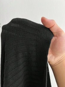 SHEIN Elenzya Plus Size Elegant Commuter Color Block Collar Button Front Knit Dress