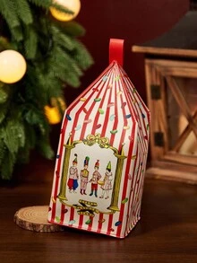 HARRY POTTER X SHEIN 1个糖果盒造型印花大容量PU皮革化妆包，多功能收纳袋，小物件整理包，旅行收纳包，数码配件包，适合日常携带、旅行、工作、化妆或学习，女性和学生适用，礼品之选 - 紅色 - 查看 5