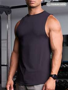 Áo ba lỗ cổ tròn thường ngày đa năng cho nam - màu đen - Xem 1