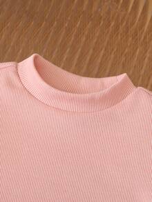 SHEIN Babygirl Fluffy Cardigan & Pleated Skirt 2-Piece Set, Cute & Versatile For Autumn/Winter Toddler Girl Pink Dress Baby Girl Faux Fur Vest 2 Piece Baby Girl Outfit Baby Girl Clothes Winter Toddler Girl Winter Outfit Fall - Pink - View 4