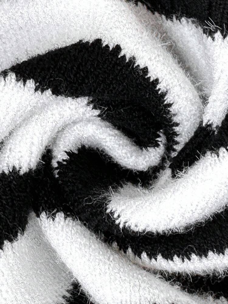 2pcs/Set Women Casual Loose Contrast Stripe Thermal Lined Pullover Sweater Set, Comfortable & Warm For Autumn/Winter Women's Sweater Women's Winter Sweater Long Sleeve Sweaters Fall Sweaters Two Pieces Set Women