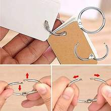 20pcs Metal Book Rings, Loose-Leaf Binder Rings 25mm Inner Diameter Keychain,Back To School,School Supplies - Silver - View 9