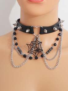 ROMWE Goth Women Pendant Necklaces - Black - View 5