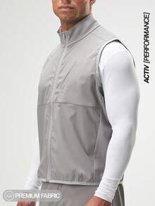 Men's Casual Versatile Zip-Up Vest, Grey, Autumn - Grey - View 3