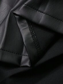 DAZY 少女PU褶皱休闲韩版迷你裙 - 黑色 - 查看 8