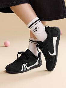 CUCCOO EASI CUCCOO 休闲舒适系带女士时尚运动鞋 - 黑與白 - 查看 8