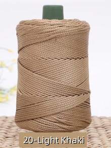 1卷彩色扭纹编织绳，DIY工艺空心绳，手工包，抽绳带配件，装饰性聚丙烯纤维绳，钩针线，手工钩编包线，靠垫，帽子，现代纯色聚酰胺DIY纱线 - 彩色 - 查看 21