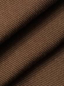 DAZY Women's Solid Color Casual Pants Petite - Coffee Brown - View 7