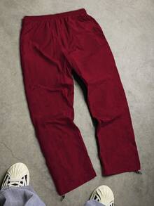 Manfinity Sport Corelite Men's Casual Letter Print Sweatpants Workout Clothes Running Pants Sweat Pants - Red - View 2