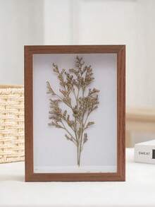 SHEIN 1 pieza Marco de madera rectangular clásico para póster, marco de madera grueso con exhibición de espécimen 3D hueco, adecuado para decoración de pared en la sala de estar