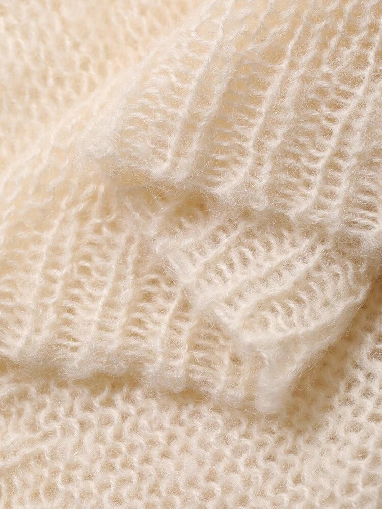 Elegant Backless Tie-Up Women Sweater Dress, Autumn/Winter