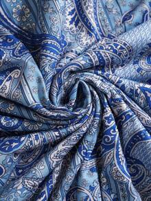 Rusticease Plus Size Round Neck Front Button Allover Print Top With 3/4 Sleeves, Casual Vacation Style - Multicolor - View 6