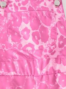 SHEIN Explorewe Tween Girls' Fashionable Leopard Print Wide Leg Jumpsuit Fall Winter - Pink - View 8