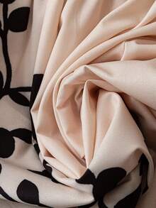 SHEIN Clasi 女式花卉印花阔腿连体裤，优雅长袖连体衣 - 杏色 - 查看 8