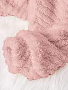 Áo khoác dài tay thường ngày màu trơn cho bé gái, Thu/Đông - Hồng - Xem 3