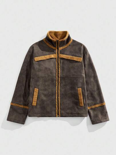 Street Life Men's Retro Zip-Up Collar Casual Jacket , Fall