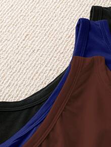 SHEIN LUNE Plus Size Casual Solid Color Round Neck Tank Top, Summer