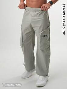 ARC Activewear Jogger Pants Trousers Performance Bottoms Gym Workout Fitness Running Leisure Wear - Grey - View 1