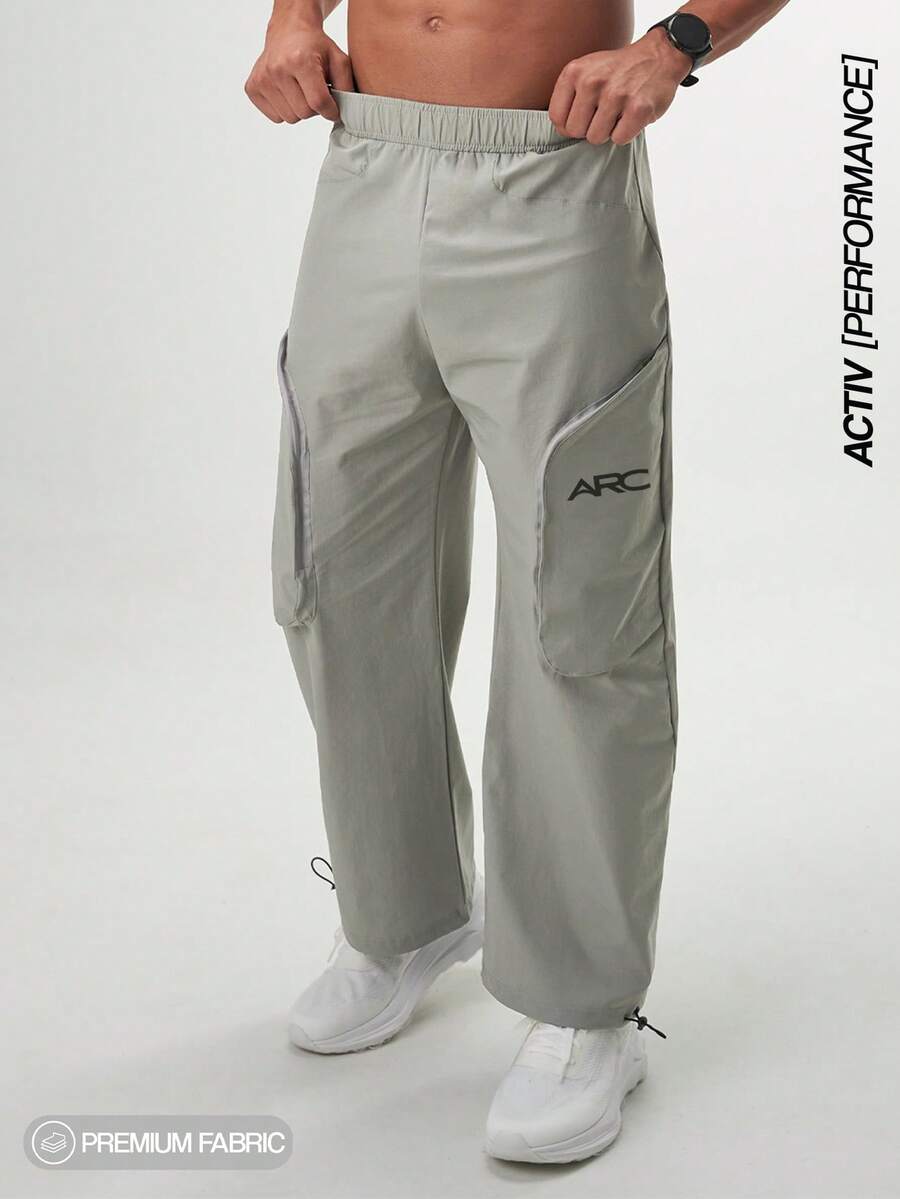 ARC Activewear Jogger Pants Trousers Performance Bottoms Gym Workout Fitness Running Leisure Wear - Grey - View 1