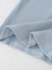 两件套幼儿男童休闲卡通鱼印花针织圆领开衫睡衣套装 - 彩色 - 查看 7