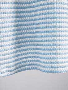 EMERY ROSE 加大码外出上衣女士休闲条纹印花长袖宽松T恤，女士冬季服装 - 淺藍色 - 查看 4