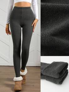 Easowa Fall Clothes  Women's Grey Thermal Lined Leggings, Autumn/Winter Grey Leggings Leggings Grey Pants Leggings For Women Jeggings For Women Autumn Clothes  Winter Clothes For Women Women's Country Pants Fall Clothes For Women Winter Clothes For Women