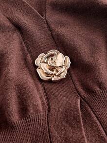 SHEIN MOD Plus Size Deep V-Neck Sleeveless Cardigan Knit Top, Elegant Work Wear In Fall/Winter