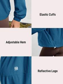 In My Nature 女士纯色拉链连帽休闲夹克 - 霧霾藍 - 查看 2