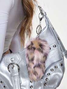 ROMWE J-Fashion 1 Y2k 复古甜美酷炫个性时尚可爱高品质多色毛绒仿真渐变横款豹纹狐狸毛茸茸动物迷你尾巴 DIY 钥匙扣配件包包挂件，颜色随机，适合女生女士日常佩戴，节日礼物 - 均碼 - 查看 6