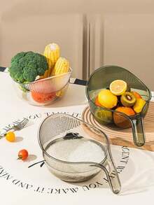 SHEIN 1/4pcs Multifunctional Rice Washing Basket With Handle, Vegetable Washing Basin, Fruit Plate, Kitchen Drain Basket, Kitchen Supplies Rice Washing Strainer, Household Kitchen Drain Basket - Multicolor - View 18
