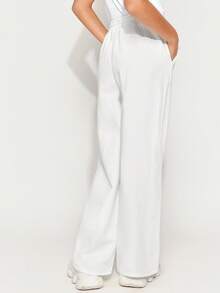 Radiana Tween 女童夏季休闲抽绳腰阔腿牛仔裤，带贴袋，女童夏装套装 - 白色 - 查看 2