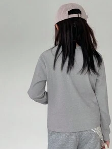 DAZY Tween Girls Daily Casual T-Shirt, Autumn - Grey - View 2
