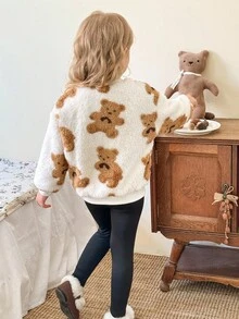 LMoss Kids Bộ 2 chiếc/Bộ áo nỉ cổ tròn dệt kim họa tiết trái tim và quần legging cho bé gái - Nhiều màu - Xem 2