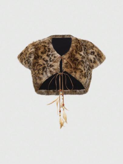 Grunge Punk Chaleco de piel sintética de leopardo vintage sexy Y2K