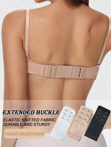 1/2/3/6/12件胸罩延长器2钩3排加长内衣配件弹性可调节内衣延长扣胸罩延长扣排扣胸罩后扣 - 彩色 - 查看 13