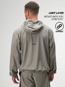 Men's Long Sleeve Casual Versatile Simple Gray Hoodie Jacket - Grey - View 2