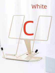 SHEIN 1 件金属书架书架适用于书桌，可调节阅读支架，便携式食谱文件夹，坚固的打字支架，适用于食谱教科书平板电脑音乐书籍，带页夹，重返校园 - 均碼 - 查看 11